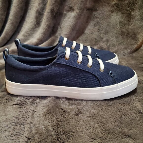 Sperry Women's Crest Vibe Linen Sneaker Navy - Size 10W Model STS98642 - Picture 1 of 11